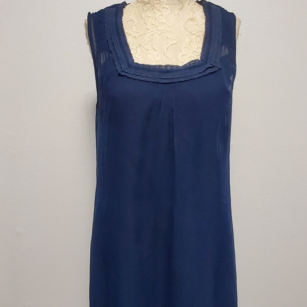 Anthropologie Pins & needle Navy lace shift dress